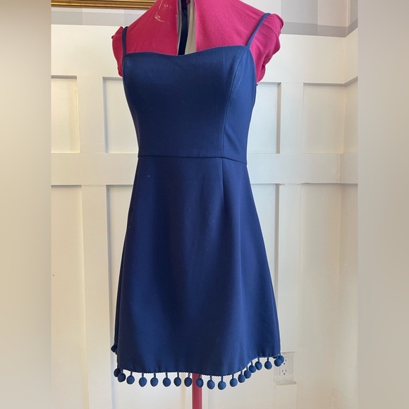 French Connection Sleeveless Dress with Pom Pom Detail Size 8 - Picture 8 of 8